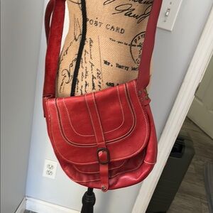 Patricia Nash Red Leather Crossbody Bag